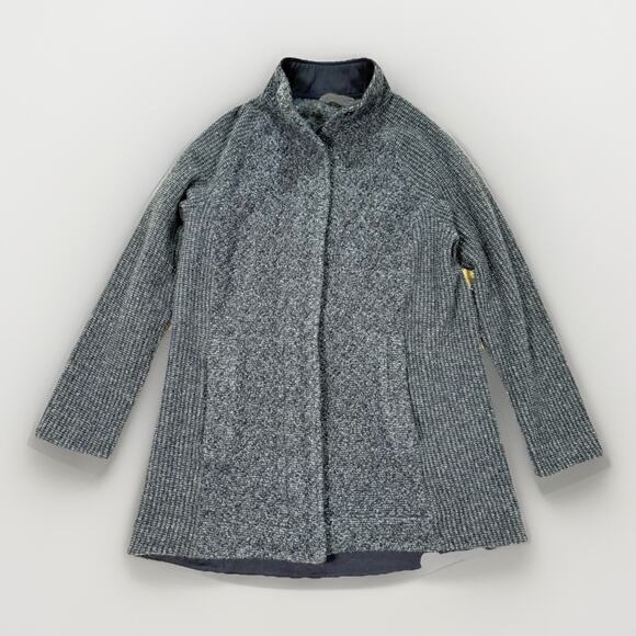 Title Nine Wool Blend Fleece Lined Tunic Swacket Jacket Size Large Blue Full Zip - Picture 1 of 8